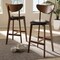 Baxton Studio Eline Black Faux Leather Upholstered Walnut Finished Bar Stool, PK2 144-8076 - alternate 5